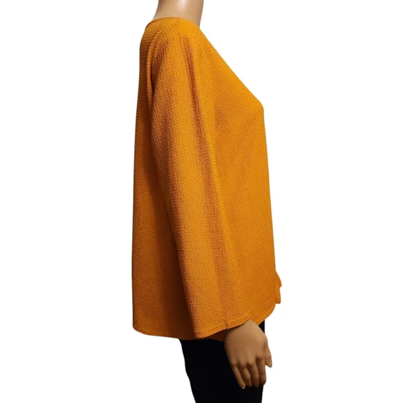Set The Stage Marigold Blouse Size L - Picture 6 of 12